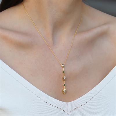 Damla Trend Gold Gümüş Kolye