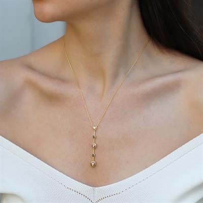 Damla Trend Gold Gümüş Kolye