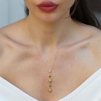 Damla Trend Gold Gümüş Kolye