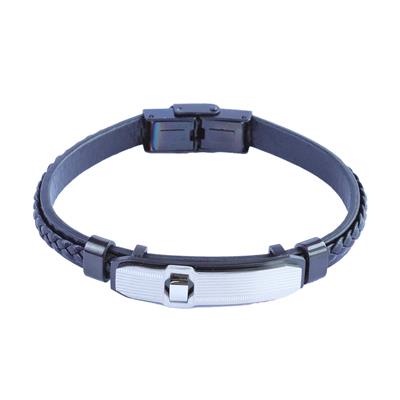 Deri Plaka Erkek Bileklik