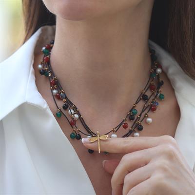 Derili Turmalin Yusufçuk Gümüş Kolye