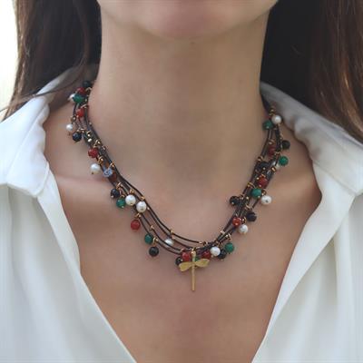 Derili Turmalin Yusufçuk Gümüş Kolye