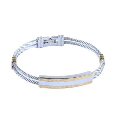 Desenli Hasır Plaka Çelik Bileklik