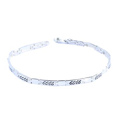 Desenli Rlx Modeli Gümüş Erkek Bileklik