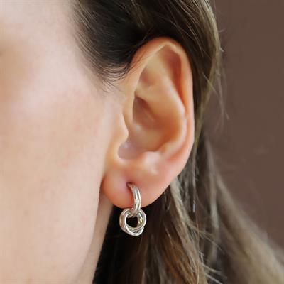 Düğümlü Gümüş Küpe