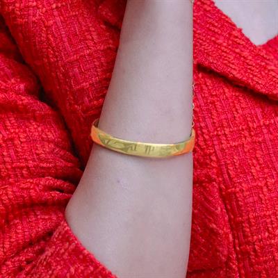 Düz 8mm Gold Gümüş Kelepçe