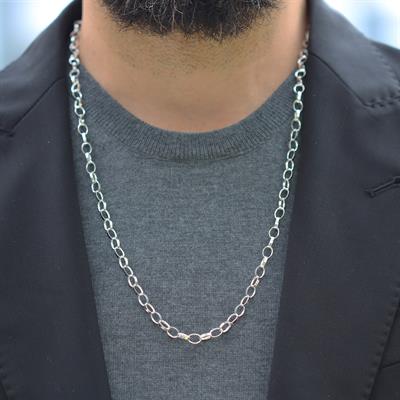 Elips Doch 5mm 65cm Gümüş Erkek Zincir