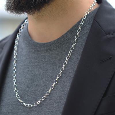 Elips Doch 5mm 65cm Gümüş Erkek Zincir