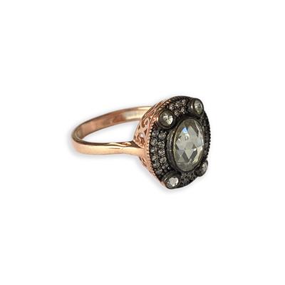 Elips Elmas Montür Modeli Rose Gold Gümüş Yüzük