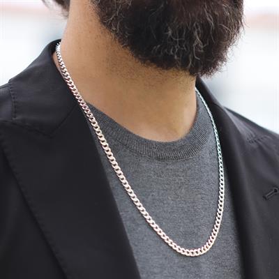 Elips Gurmet 5mm 60cm Gümüş Erkek Zincir