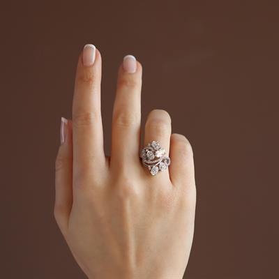 Elips Taşlı Sky Diamond Gümüş Yüzük