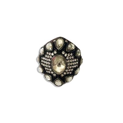 Elmas Montür Damla Modeli Rose Gold Gümüş Yüzük