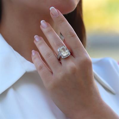 Emerald Icecut Taşlı Gümüş Yüzük