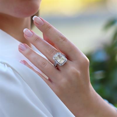 Emerald Icecut Taşlı Gümüş Yüzük