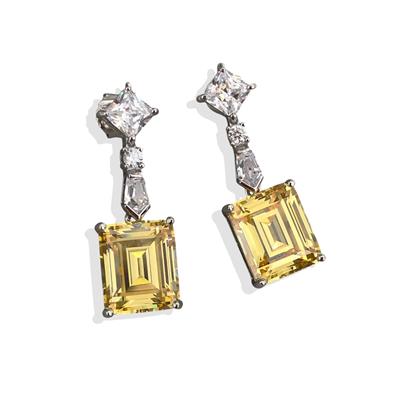 Emerald Sitrin Gümüş Küpe