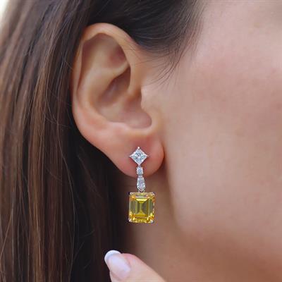 Emerald Sitrin Gümüş Küpe