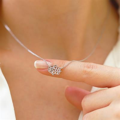 Fatma Ana El Mini Gümüş Kolye