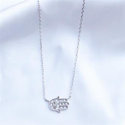 Fatma Ana El Mini Gümüş Kolye