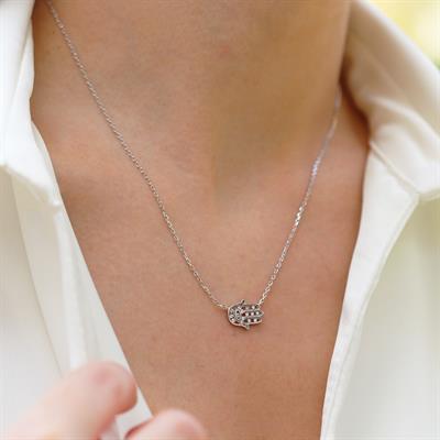 Fatma Ana El Mini Gümüş Kolye