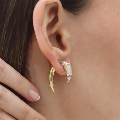 Fildişi Trend Gold Gümüş Küpe