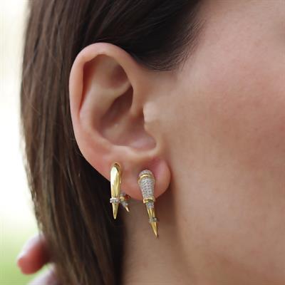 Fildişi Trend Gold Gümüş Küpe