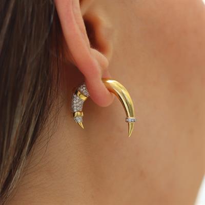 Fildişi Trend Gold Gümüş Küpe