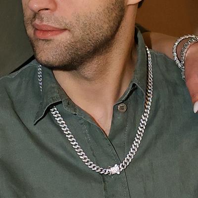 Fizyon Gurmet Taşlı Gümüş Erkek Kolye