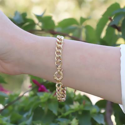 Gurmet Hallow Gold Kaplama Gümüş Bileklik