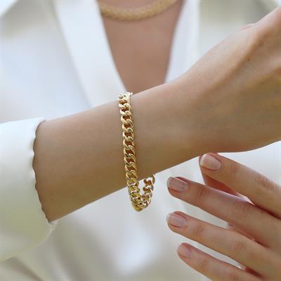 Gurmet Hallow Gold Kaplama Gümüş Bileklik