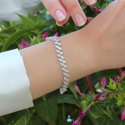 Icecut Taşlı Damla Gümüş Bileklik