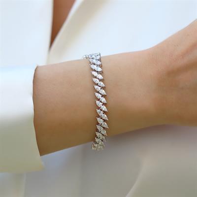 Icecut Taşlı Damla Gümüş Bileklik