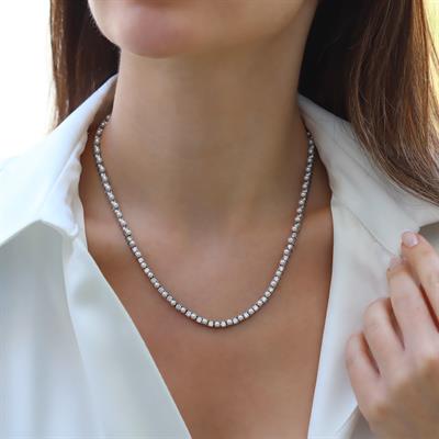 İncili Su Yolu Gümüş Kolye