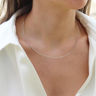 İtalyan İnce Desenli Gümüş Zincir