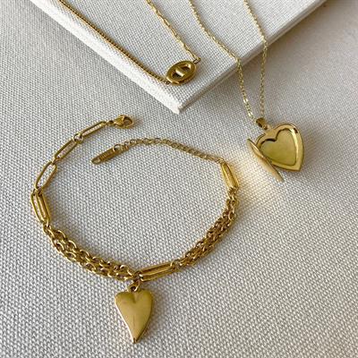 Kalp Açılır Bileklik 3lü Çelik Set