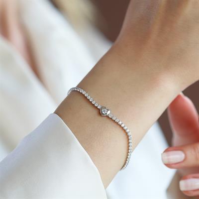 Kalp Su Yolu Gümüş Bileklik