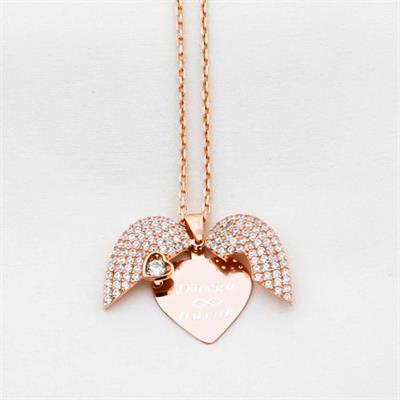 Kalp Tektaş Model Açılır Kapanır Gümüş Kolye