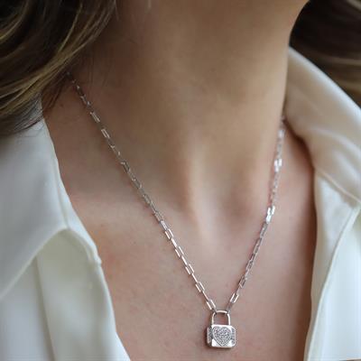 Kalpli Çanta Trend Gümüş Kolye