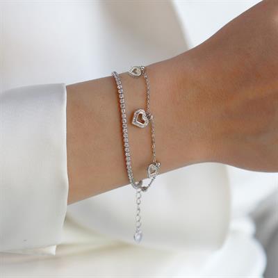 Kalpli Su Yolu Gümüş Bileklik