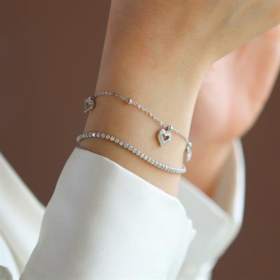 Kalpli Su Yolu Gümüş Bileklik