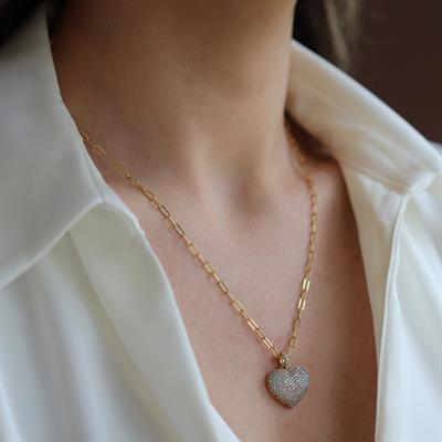 Kalpli Trend Gold Kaplama Gümüş Kolye