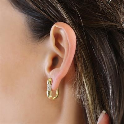 Kapsül Gold Gümüş Küpe