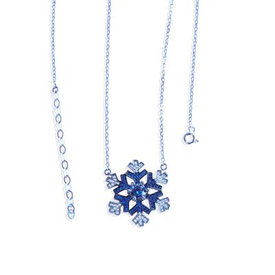 Kar Tanesi Lacivert Taşlı Gümüş Kolye