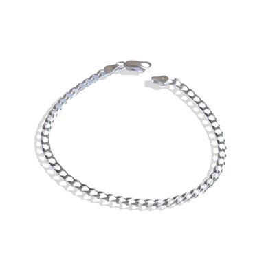 Kare Gurmet 3mm Gümüş Erkek Bileklik