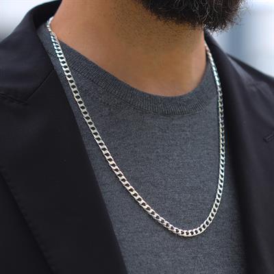 Kare Gurmet Modeli 5mm 65cm Gümüş Zincir