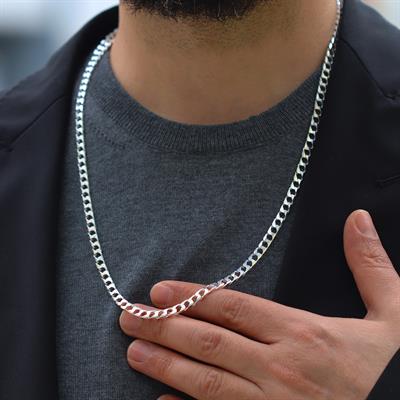 Kare Gurmet Modeli 5mm 65cm Gümüş Zincir