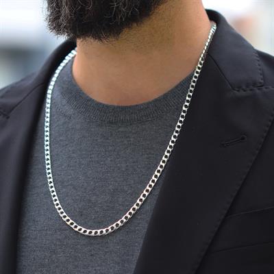 Kare Gurmet Modeli 5mm 65cm Gümüş Zincir