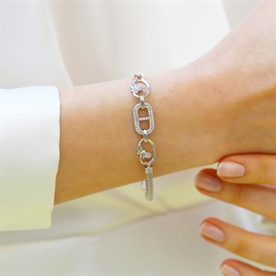 Kelebek Trend Zirkon Taşlı Gümüş Bileklik