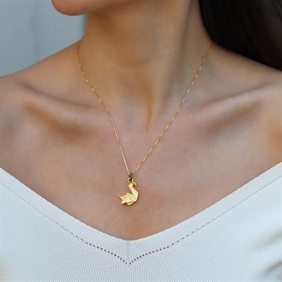 Kuğu Gold Gümüş Kolye