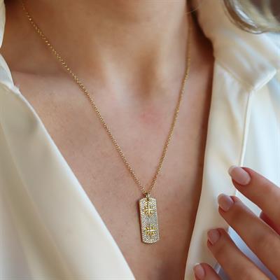 Kutup Yıldızı Gold Asansörlü Gümüş Kolye