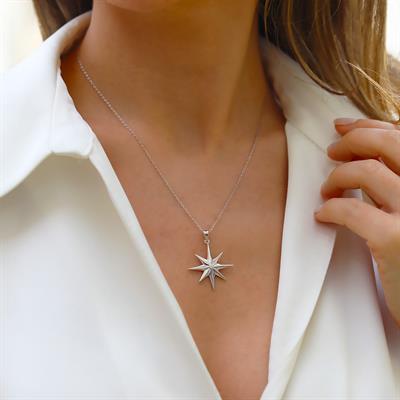Kutup Yıldızı Gümüş Kolye